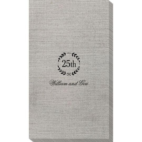 25th Wreath Bamboo Luxe Guest Towels